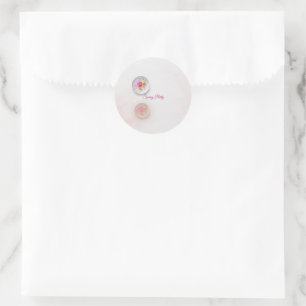 Floral orb sticker