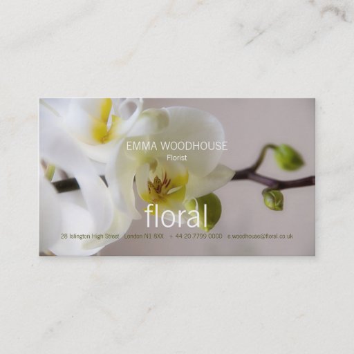 Customizable Floral - Orchid Business Card