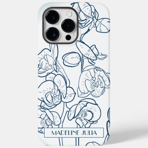 Floral ORCHID Outline Trendy Custom Case_Mate iPhone 14 Pro Max Case