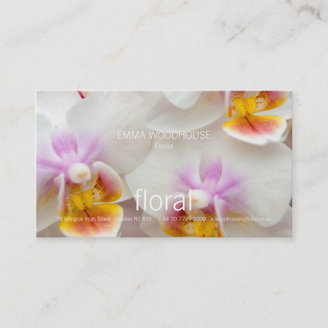 Floral - Orchids Business Card (Front)