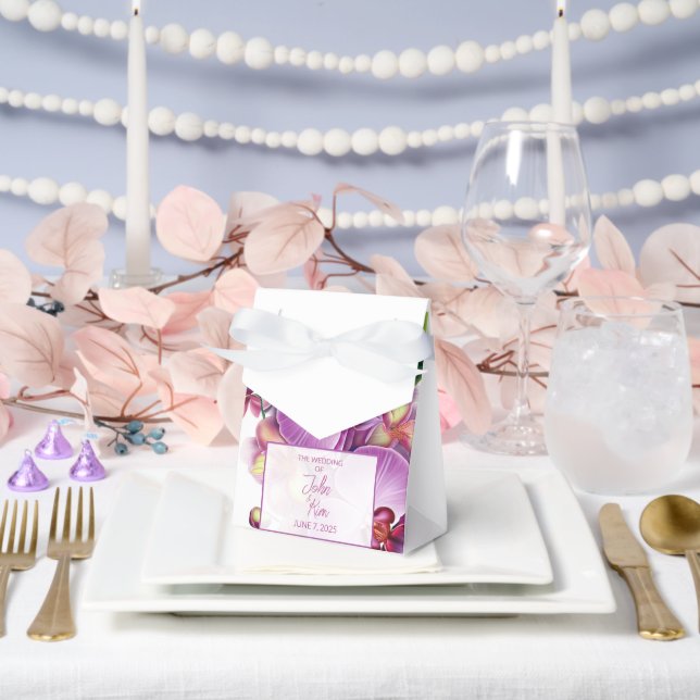 Floral Orchids  Favor Boxes (Wedding)
