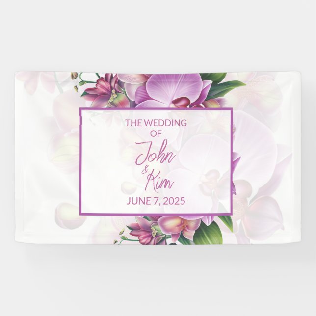 Floral Orchids Wedding Banner (Horizontal)