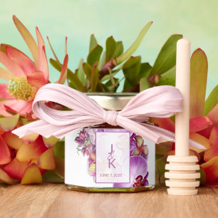 Floral Orchids Wedding Honey Jar Favors