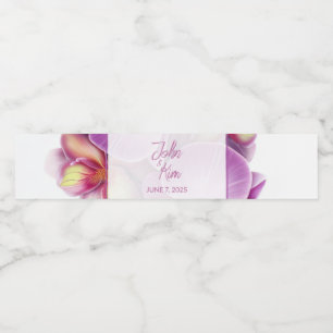 Floral Orchids Wedding  Water Bottle Label