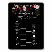 Floral Order of Events Board, Wedding Timeline 