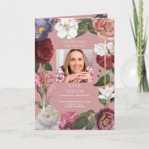 Floral Order Of Service Funeral Memorial Program
