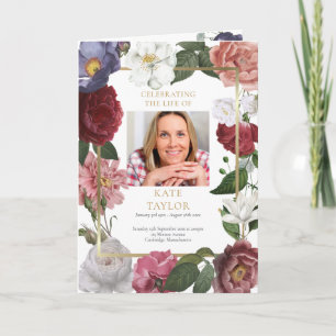 Floral Order Of Service Funeral Memorial Program