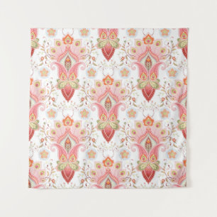 Floral oriental damask pattern with paisley and pe tapestry