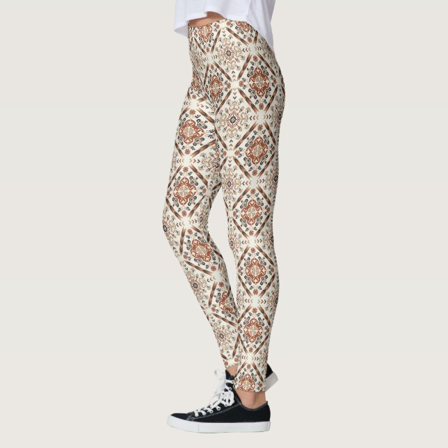Floral Oriental Ethnic Pattern  Leggings (Left)