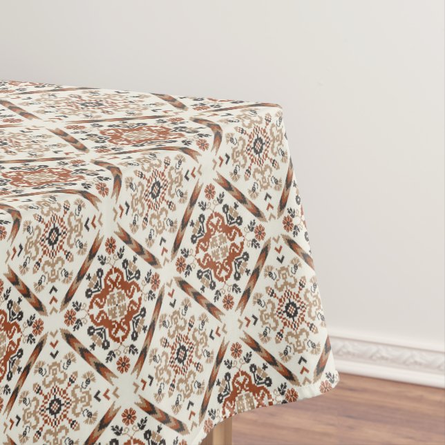 Floral Oriental Ethnic Pattern  Tablecloth (In Situ)