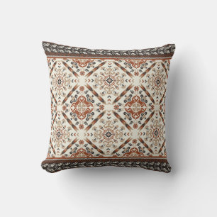 Floral Oriental Ethnic Pattern  Throw Pillow