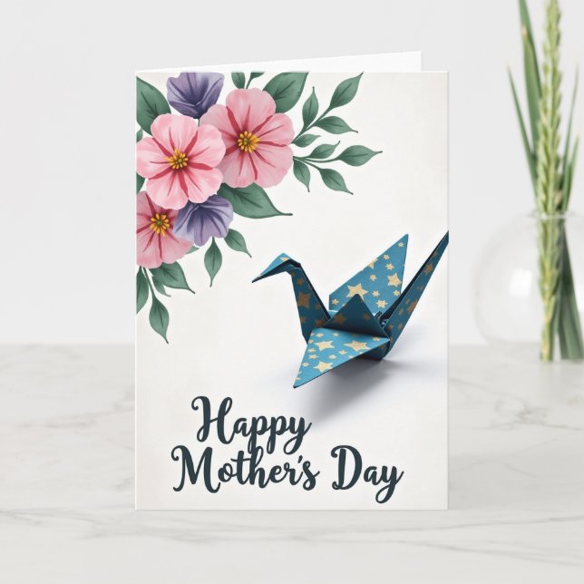 Floral Origami Mothers Day Card (Front)