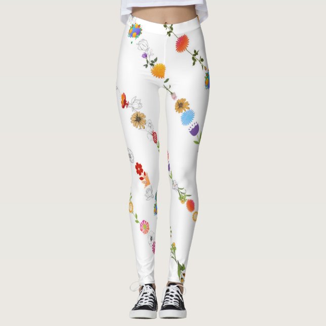 Floral Original Art Leggings (Front)