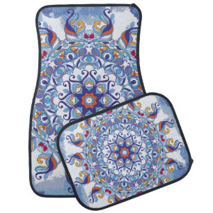 Floral ornament, artistic design. car floor mat