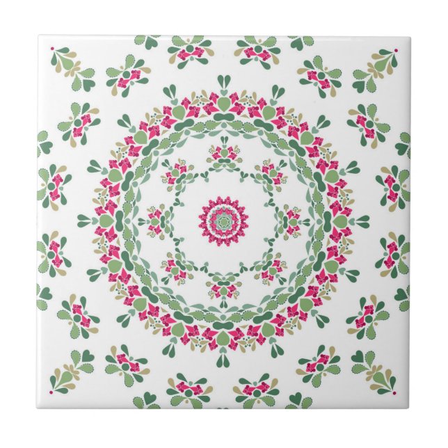 Floral ornament ceramic tile (Front)