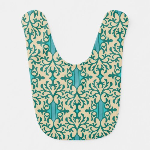 Floral Ornament Fashionable Modern Seamless Baby Bib