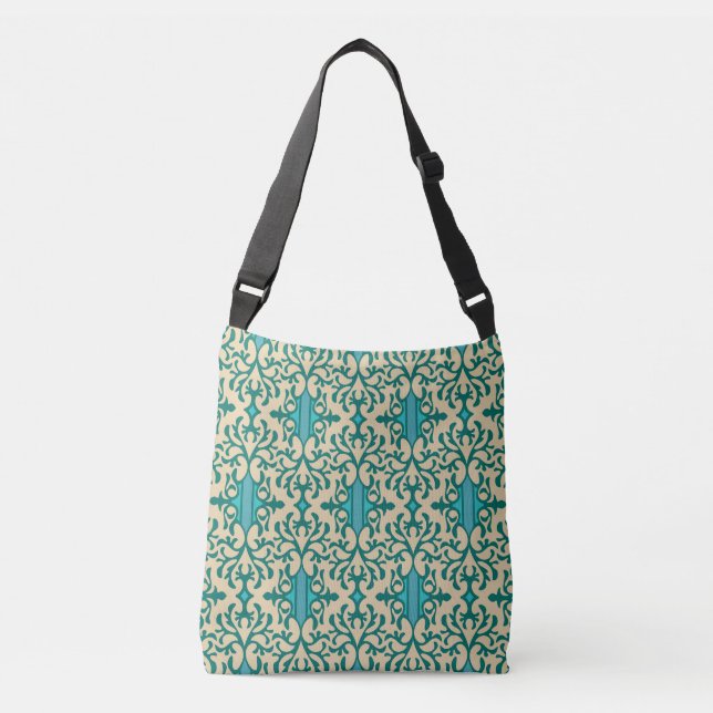Floral Ornament: Fashionable Modern Seamless Crossbody Bag (Front)