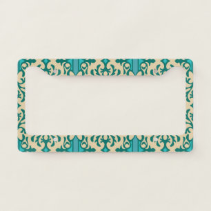 Floral Ornament: Fashionable Modern Seamless License Plate Frame