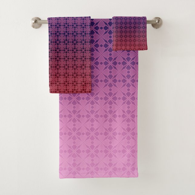 Floral ornament, gradient bath towel set (Insitu)