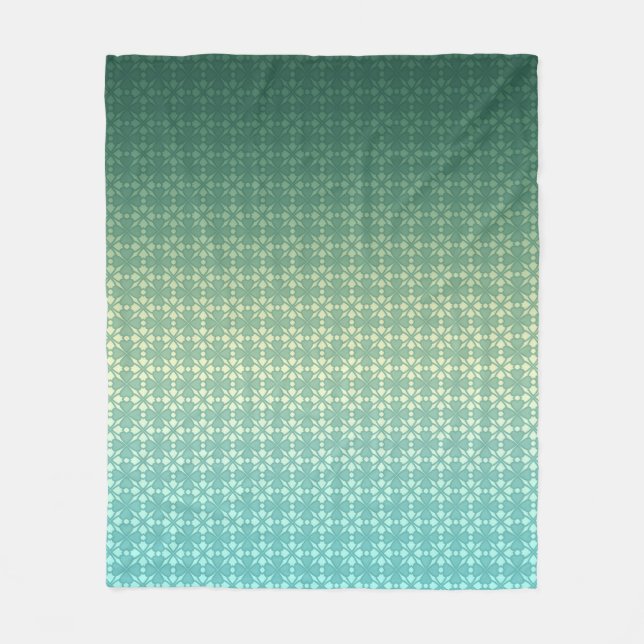 Floral ornament, gradient fleece blanket (Front)