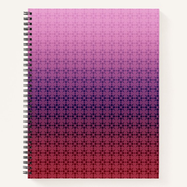 Floral ornament, gradient notebook (Front)