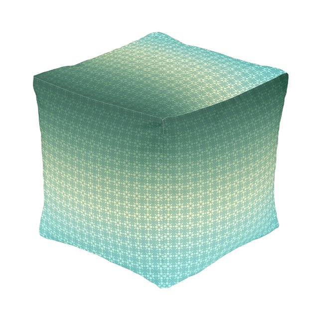 Floral ornament, gradient pouf (Angled Back)