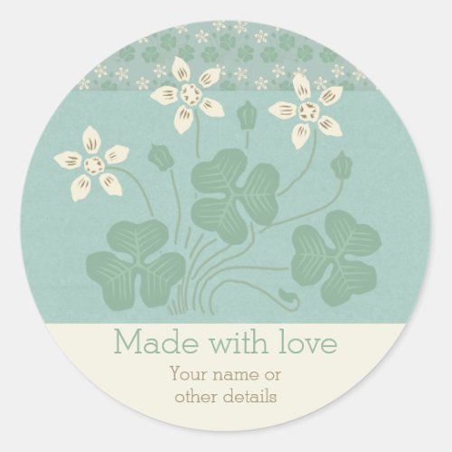 Floral ornament Home_made gifts CC0255 Art Nouveau Classic Round Sticker