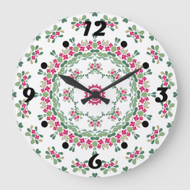 Floral ornament large clock (Front)