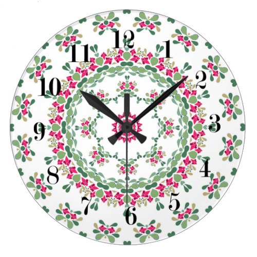 Floral ornament large clock