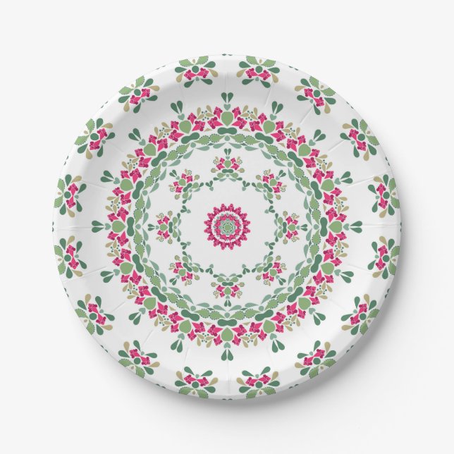 Floral ornament paper plates (Front)