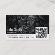 Floral Ornament Qr Code Pharmacist Business Card at Zazzle