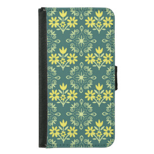 Floral ornament, seamless elegant pattern. samsung galaxy s5 wallet case