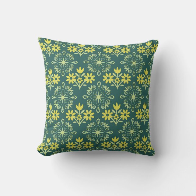 Floral ornament, seamless elegant pattern. throw pillow (Front)