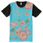 Floral Ornament Spring Peach Garden Flying Peacock All-Over-Print Shirt