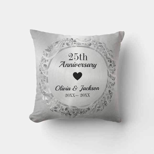 Floral Ornament Throw Pillow (Front)