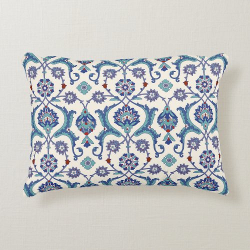 Floral Ornament Traditional Arabic Pattern Accent Pillow