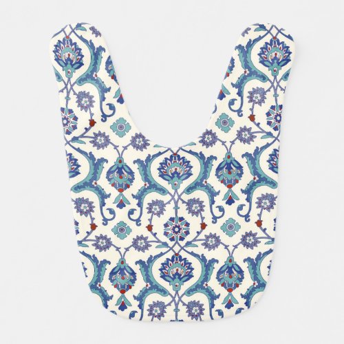 Floral Ornament Traditional Arabic Pattern Baby Bib