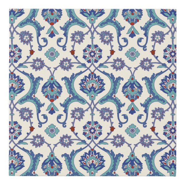 Floral Ornament: Traditional Arabic Pattern. Faux Canvas Print (Front)