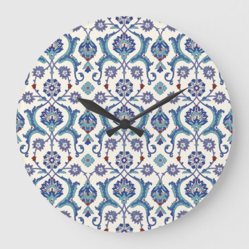 Floral Ornament Traditional Arabic Pattern Large Clock