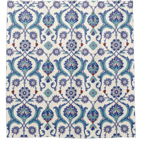 Floral Ornament Traditional Arabic Pattern Shower Curtain