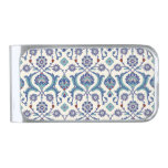 Floral Ornament: Traditional Arabic Pattern. Silver Finish Money Clip