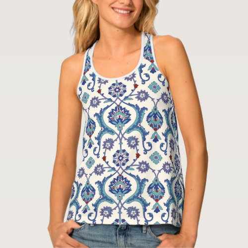 Floral Ornament Traditional Arabic Pattern Tank Top