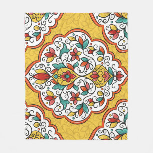 Floral Ornament: Turkish Indian Motifs. Fleece Blanket