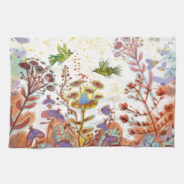 floral ornamental  kitchen towel (Horizontal)