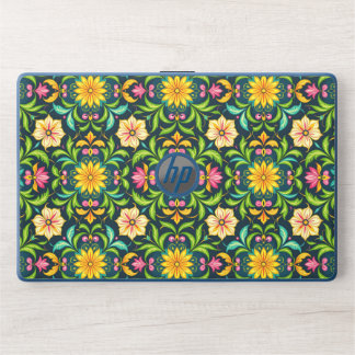 Floral Ornamental Pattern in Vibrant Colors HP Laptop Skin