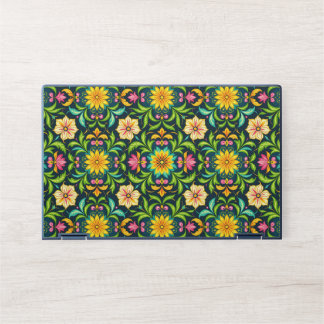 Floral Ornamental Pattern in Vibrant Colors HP Laptop Skin