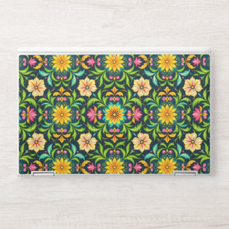 Floral Ornamental Pattern in Vibrant Colors HP Laptop Skin