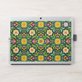 Floral Ornamental Pattern in Vibrant Colors HP Laptop Skin