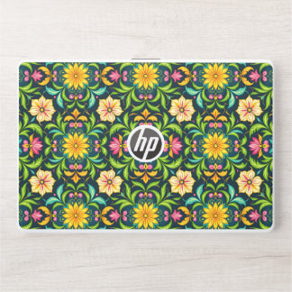 Floral Ornamental Pattern in Vibrant Colors HP Laptop Skin