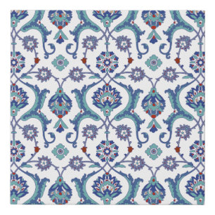 Floral Ornamental pattern. Traditional Arabic seam Faux Canvas Print